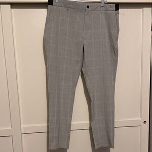 Zara Gray Windowpane Dress Pants
